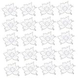 MAGICLULU 20 Stück Teiliges Weiße Bestickte Patches zum Aufbügeln und Annähen Blumenapplikationen aus Polyester für Kleidung Taschen DIY Modezubehör Langlebig und Dekorativ