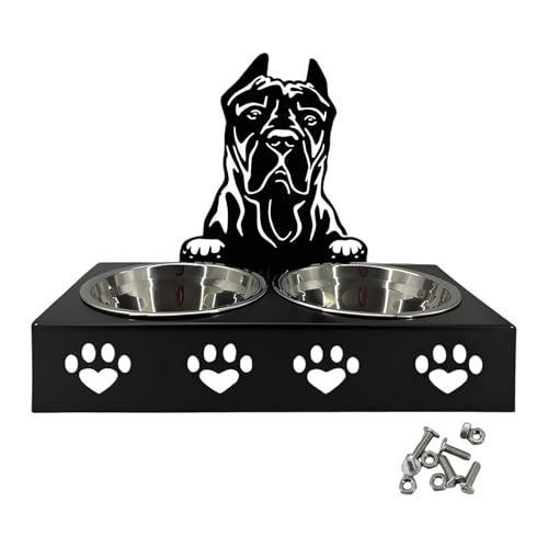 KQFCAZRE 滑り止め猫用給餌ボウル、ダブルキャットボウル、ステンレススチール製犬用食器、かわいいペットフィーダーボウル、中型犬用ペットドッグボウル, B