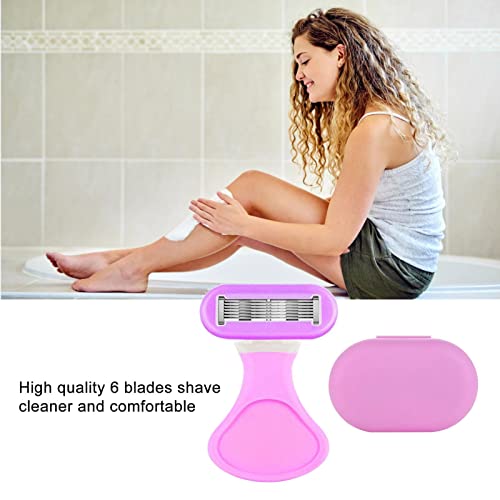 Barbeador Corporal para Mulheres | Barbeador Manual | Lâmina de 6 Camadas Senhoras Mini Barbeador Ba