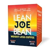 Lean Joe Bean Instant Keto Coffee | Detox Dark Roast Arabica Blend | Keto Diet-Friendly, Paleo, Vegan, Gluten Free | Clinically Proven Effective | 24 Pack