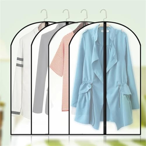 Hanging Garment Bag Transparent Clothes Dust Case Garment Suit Coat Organizer Cover for Home Wardrobe Storage Protect Bag(Without Zipper,60x80cm)3