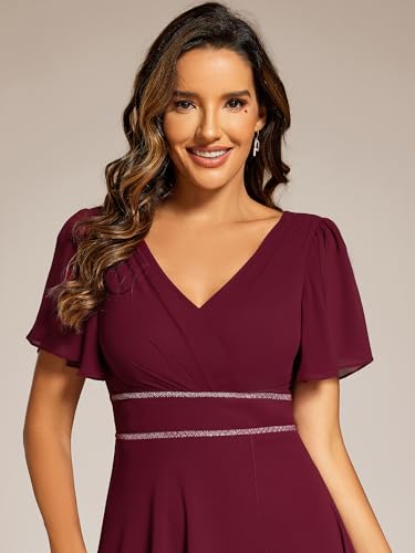 Image of Ever-Pretty Summer A-Line V-Neck Formal Dress for Women Empire Waist Chiffon Mother of the Bride Wedding Guest Dresses 41981