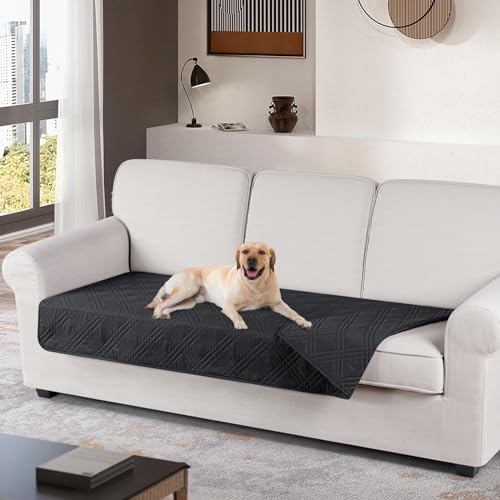 Image of TAOCOCO 100% Waterproof Reversible Couch Cover for Dogs Pets - Cushion Protector for Sectional U Shape Sofa Furniture (Black)