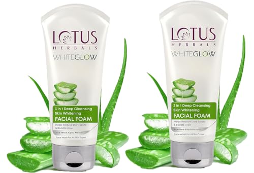 Image of Lotus Herbals 3 in 1 Deep Cleansing Facial Foam | Face Wash for Women & Men | Blocks Melanin Production | Acne & Oil-Control | Fades Dark Spots | For All Skin Types | 100g (Pack of 2)
