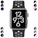 Produktbild Hamile Kompatibel für Apple Watch Armband 42mm 44mmDual Farbe Weiches Silikon Atmungsaktiv Sportarmband für iWatch Series 5 Series 4 Series 3 Series 2 Series 1, M/L Schwarz/Grau