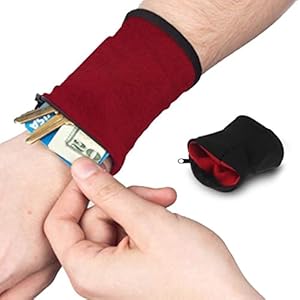 ARURA (LABEL) Unisex Zipper Wrist Wallet | Wristband Wallet for Keys, ID, Cards, Cash | Wrist Storage Band for Travel, Running, Festivals, Gym, Sports (Random Color) 41 41l2RKKWGvL. SL500 . SS300