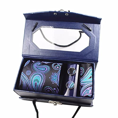 Set de corbata con estuche de seda para hombre