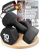 HQ Germany® Hanteln Set [geruchsfreie Pastellfarben] - Hanteln 10kg - 2 Stück für Pilates und Kraftraining, Hantelset Home Gym, Dumbbells, Gewichte Hantel, Hantel Set, Kurzhanteln, Handeln für Frauen