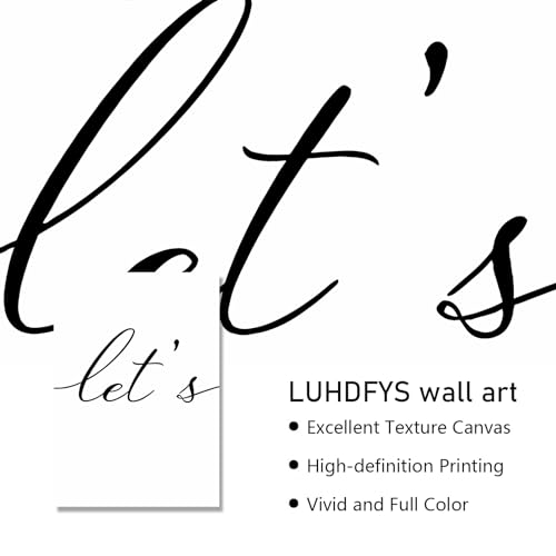 LUHDFYS Let'S Stay Home Sign Positive Life Quotes Lets Stay Home Wall Decor Modern Minimalist Text Wall Posters Art Canvas Painting For Bedroom Decor Wall Art Unframed