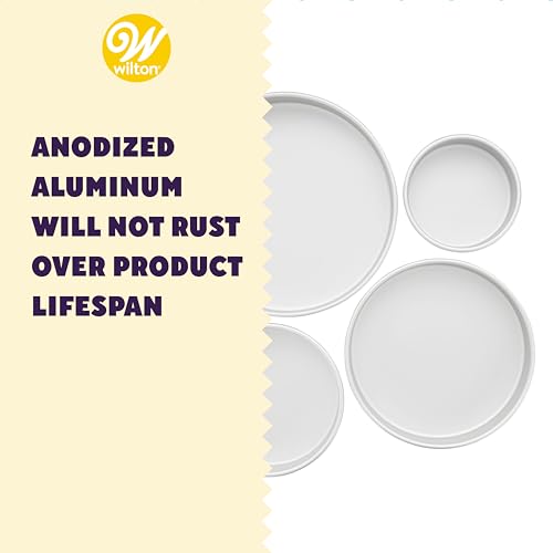 Wilton Set 4 TEGLIE TONDE Basse Alluminio Set 4