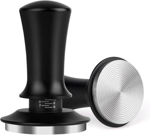 53mm Espresso Tamper Coffee Tamper for Espresso Machine, Espresso Tamp with Spring Loaded Tamper, Depth-Adjustable Espresso Hand Tampers