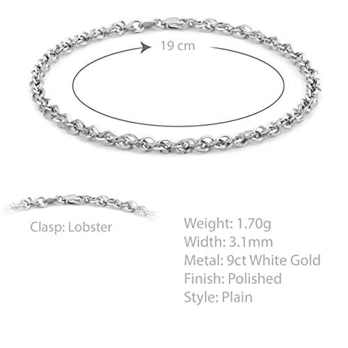 Carissima Gold Bracciale Unisex, Oro Bianco 9K