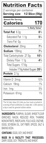Image of Nadel - NATURALLY DELICIOUS Pumpkin Spice Bread Slices, 4 Pack, Sweet Breads & Cakes Back to School lunch snack, breakfast bar.