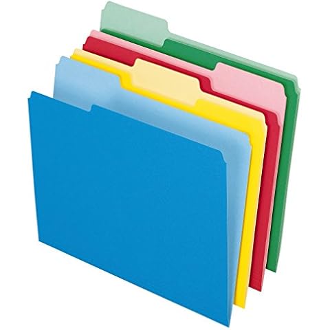 Pendaflex 82300 Colored File Folders, 1/3 Cut Top Tab, Letter, Assorted Colors (Pack of 24),Blue;green;red;yellow Cover