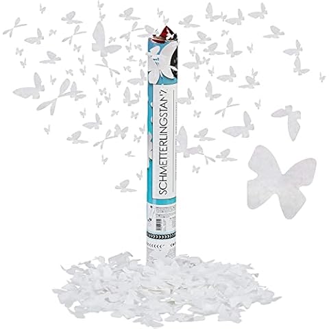 5 Cañones Confeti Mariposa Blanco Cover