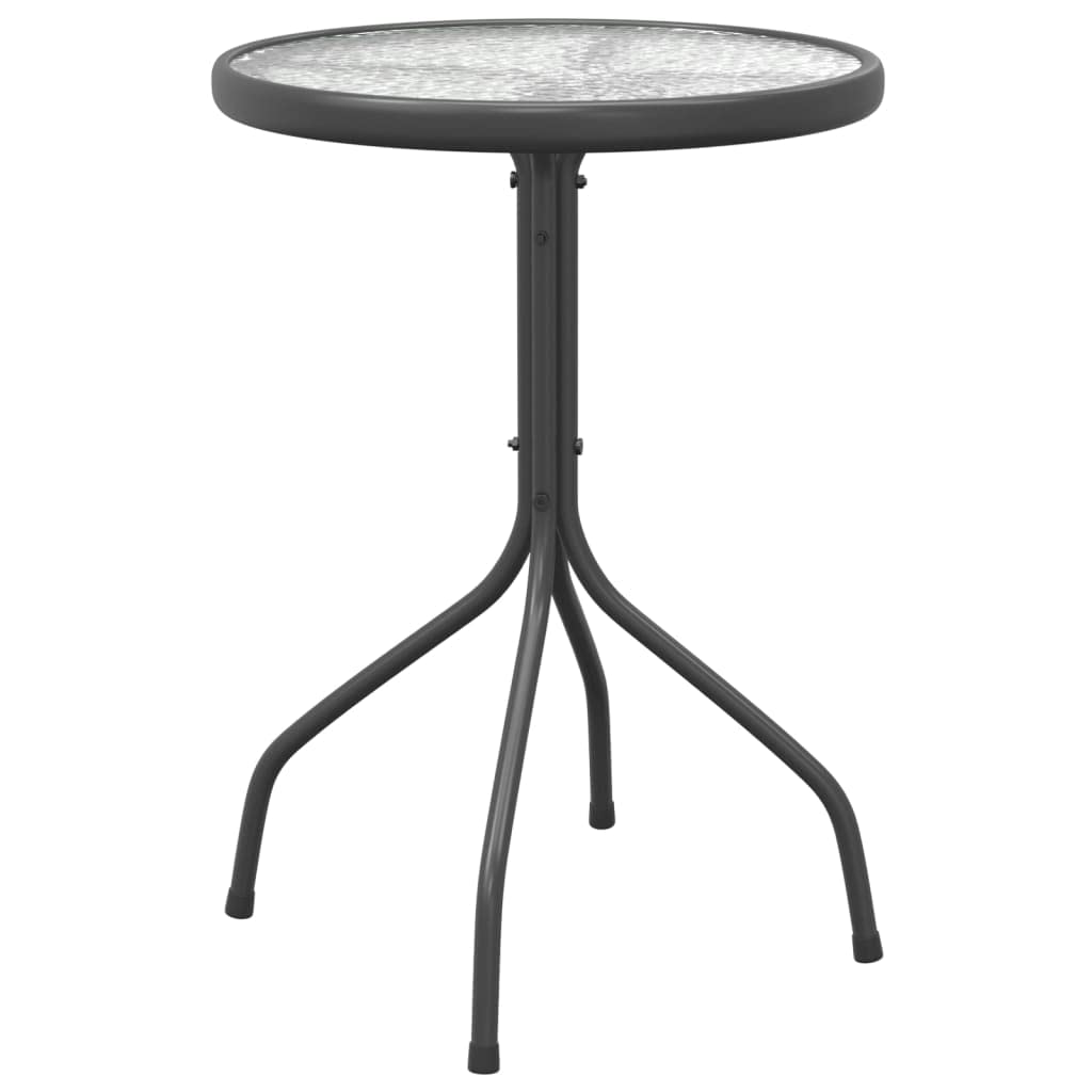vidaXL Bistro Table, Round Side Table with Metal Frame, Patio Dining Table for Garden Lawn Balcony Backyard, Industrial Style, Steel Anthracite