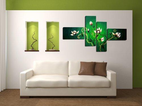 4 Canvas Schilderijen - Handbeschilderd Look - 160 x 70 Centimeter - Modelnummer: XXL 6512. De schilderijen zijn… - Image 3