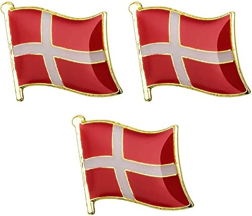 3 X Denmark National Country Flag Lapel Metal Enamel Pin Badge – 1.9cm ...