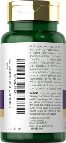 Carlyle CL371 Grape Seed Extract 4,000Mg | 120 Quick Release Capsules | Standardized Extract Complex With Polyphenols | Non-Gmo, Gluten Free Supplement thumb #2