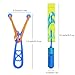 Rocket Slingshot Flying Toys with LED Lights - 12 Pcs Kids Outdoor Game with 12 Launchers + 12 Arrow Helicopters, Glow in The Dark Party Supplies