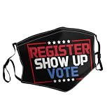 Register Show Up Vote Face Mask Breathable Balaclavas Adjustable Washable Masks Black