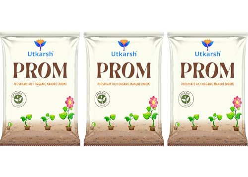 Image of Utkarsh PROM - Phosphate Rich Organic Manure for Plants, Home Garden - 2.7 Kg Granules, 100% Water Soluble Fertilizers for Plants Growth, Bio DAP to Improve Flowering, Fruiting & Vegetables (900g X 3)