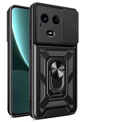 Compatible with Realme Narzo 60x Case [2 in 1 Slide Camera Lens Cover] Compatible with Realme Narzo 60x Phone Case Cover Black