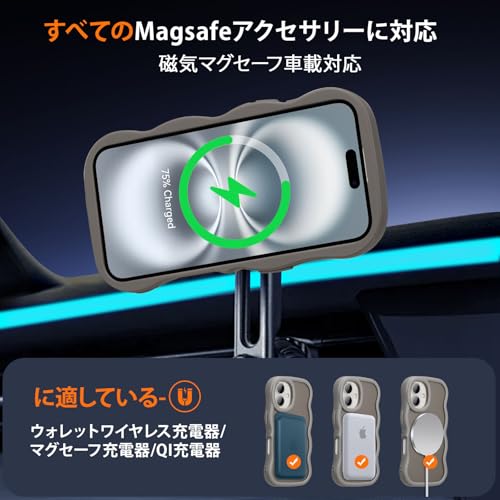 UEEBAI 対応 iPhone 16 用の ケース 透明 TPU ウェーブデザイン スマホケース クリア 可愛い 人気 おしゃれ ケース MagSafe対応 薄型 軽量 耐衝撃 波型 バンパー スマホケース - グレー