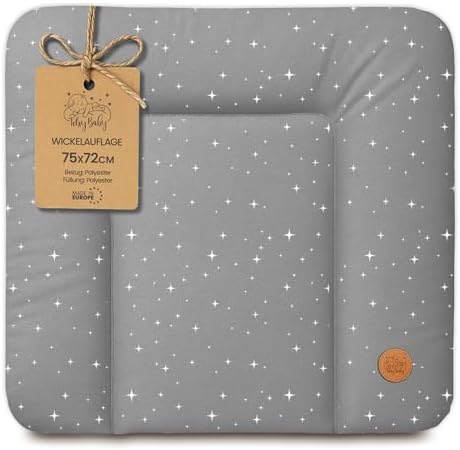 Wickelauflage Wickelunterlage abwaschbar und wasserdicht 75x72 cm - Wickelmatte zum Auflegen auf Wickeltisch Wickelaufsatz Wickelkommode oder Waschmaschine Oeko-Tex 75 x 72 Galaxie