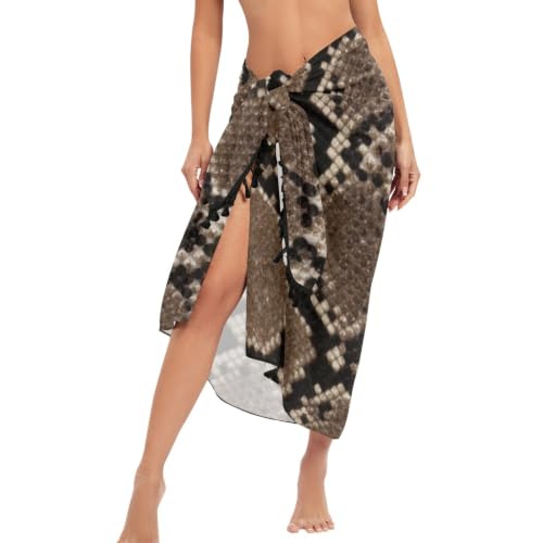 Traje de baño de pitón marrón para tus tardes de playa y piscina