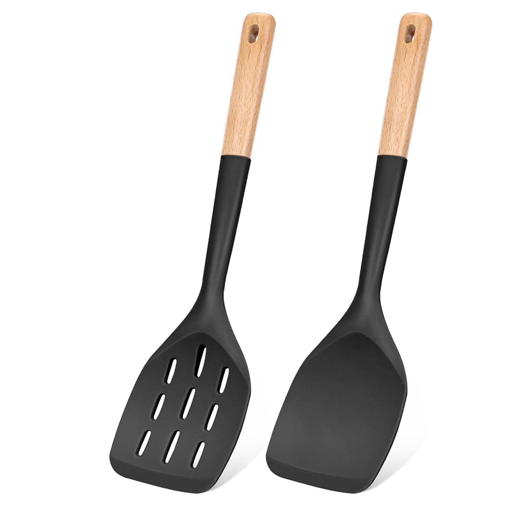 CTRLZS Silicone Spatula Non Stick Cooking Utensil Set for Baking Mixing Grilling Serving Food