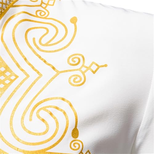 Ensemble imprimé africain homme blanc aux finitions soignées