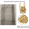 AWEN 4 Pcs Shower Clamp, No Drill Fixed Panel Shower Door Clip Holder Bracket Support U-Clamp (Gold for 1012mm Glass)