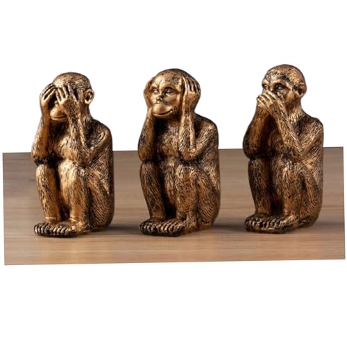 Ensemble de 3 statuettes de singes de la sagesse idée cadeau originale pour un collègue