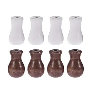 16pcs Window Blind Wood Cord Knobs Wooden Hanging Ball Blind Small Pendants Drops Pull End for Blinds or Shades DIY Home Decoration Curtain Craft(Brown,White)