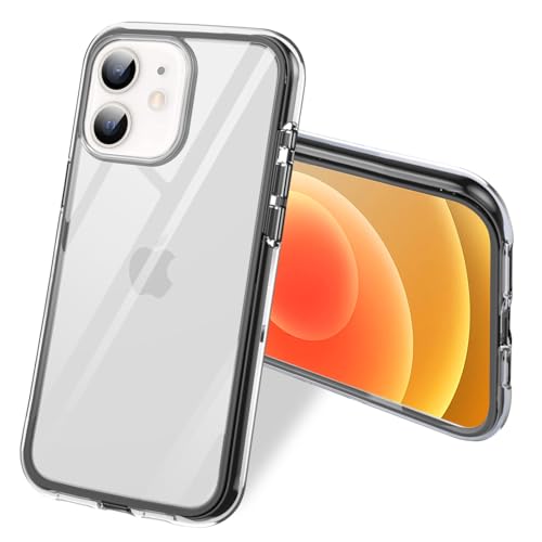 bjnosdv for iPhone 12 & 12Pro �p �P�[�X �N���A 360°�G�A�o�b�O�E��C�[�U�Z�p ���ϏՌ� �X�}�z�P�[�X �A�C�t�H�� 12 & 12Pro ���� �J�o�[ ���e��TPU�f�� ���ϖh�~ �ČRMIL�K�i ���C�����X�[�d�Ή� 6.1