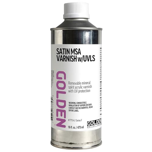 Satin MSA Varnish w/UVLS by GOLDEN, 16 fl. oz. Can,