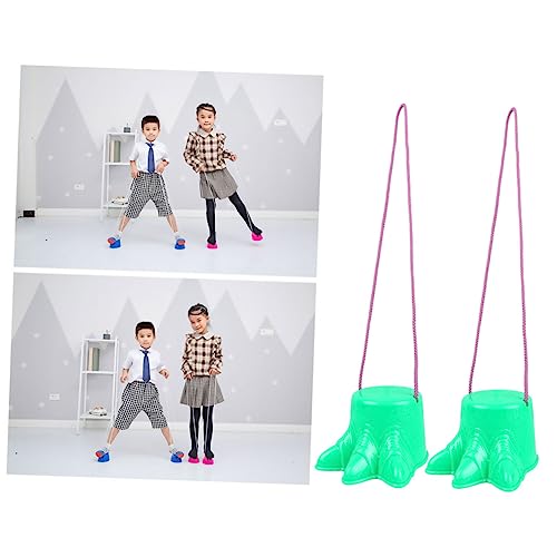HONITANO Échasses D'entraînement pour Garçon et Filles Vertes Épaisses en Plastique Cordes, Jouet Sportif Extérieur, Développement de L'équilibre, 2...