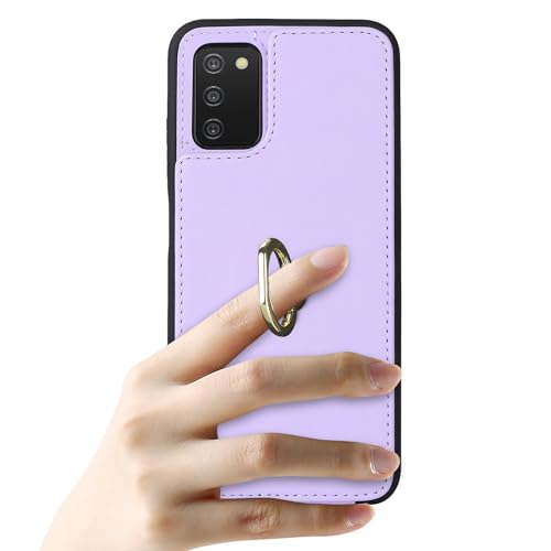 Image of for Samsung Galaxy A03s Case with Card Holder,Galaxy A03s Case Wallet for Women,Credit Card Holder,Ring Stand,Phone Wallet Cases 6.5 inch(Purple)