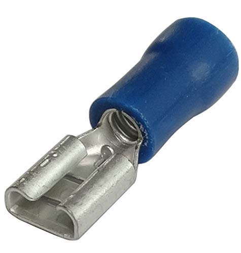 AERZETIX - C43879 - Lot de 10 Cosses électriques plates - femelles isolées - serrage - 4.8x0.8mm - 1.5x2.5mm² - bleues