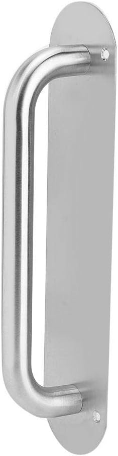 TOPINCN Door Handle Stainless Steel Pull and Push Plate Door Knob for Kitchen Restaurant Bar Business Place with Screws (Oval L)