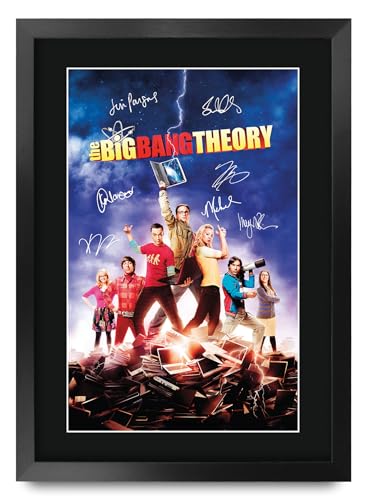 HWC Trading The Big Bang Theory Cadeaux Imprimé Affiche autographe signée pour les fans de télévision - A3 Encadré
