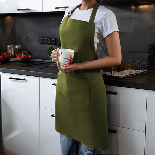 Image of Personalized Custom Apron - 100% Cotton, Adjustable Neck strap, Large Pocket - Unisex Apron for Men & Women - Cooking, Baking, BBQ, Customizable