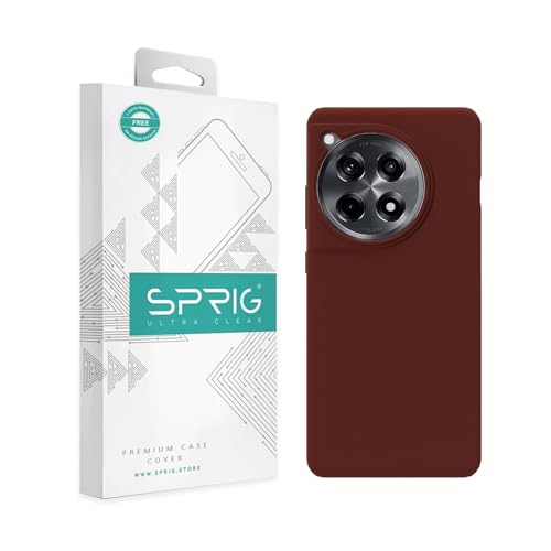Image of SPRIG Compatible with Oneplus 12R Premium SilkTone Back Cover Drop Tested Shock Proof Mobile Case for Men, Women, Boys and Girls with Camera Protection (Dark Brown)