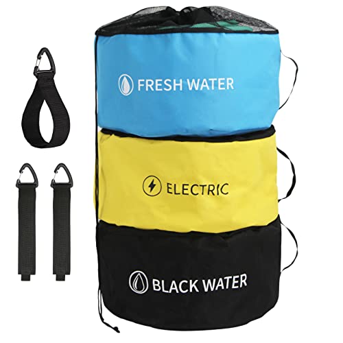 Image of OULEME RV Hose Storage Bags, 3 Pack Large Waterproof Sewer Hose Bag, Fresh /Black Water Hoses, Electrical Cords and Organization Bags, RV Camper Travel Trailer Accessories, RV Utility Bag
