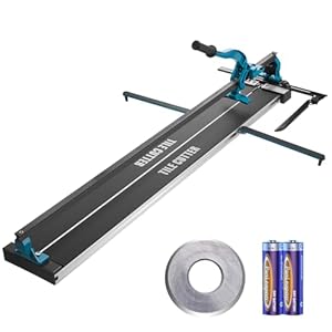 VEVOR Fliesenschneider mit einer Gesamtschnittlänge von 1200mm, Schnittstärke 4-15mm Mindest. Schnittbreite 25mm Fliesenschneidmaschine inkl. Extra Schneidrad Fliesenverlegungs-& Renovierungsprojekten