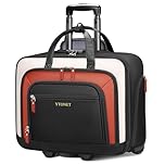 Ytonet Lockable Wheeled Laptop Bag, Luggage with Insulated Waterproof Pockets and Separate Waterproof Wet/Dry Section, 17.3 Inch Laptop Bag with Wheels for College Teacher, Work, Travel, Business