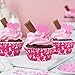 Whaline 300 Pcs Breast Cancer Awareness Cupcake Liners Pink Ribbon Cupcake Wrappers Muffin Liners for Women Breast Cancer Awareness Supplies, 2 x 1.2 Inch