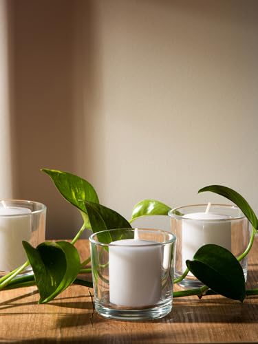 Image of CANDWAX Unscented White Votive Candles Set of 36 - Clean-Burning, Long-Lasting 15 Hour Burn - Ideal for Weddings, Home Decor, Spa, Events - Bulk Value for Versatile Use