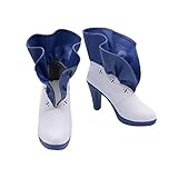 Yuanplate THE IDOLM@STER Shibuya Rin Cosplay Shoes Boots Party Fancy White High Heel Shoes (Female US 7.5/EU38.5)